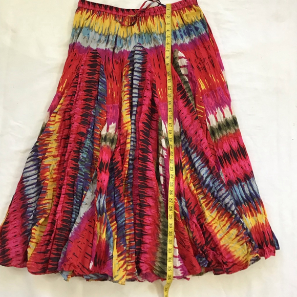 Chelsea & Theodore Women Vibrant Multi-Color Abstract Urban Artsy Maxi Skirt L - Picture 11 of 12